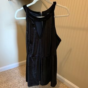 TORRID Black Velvet Peplum Top size 2